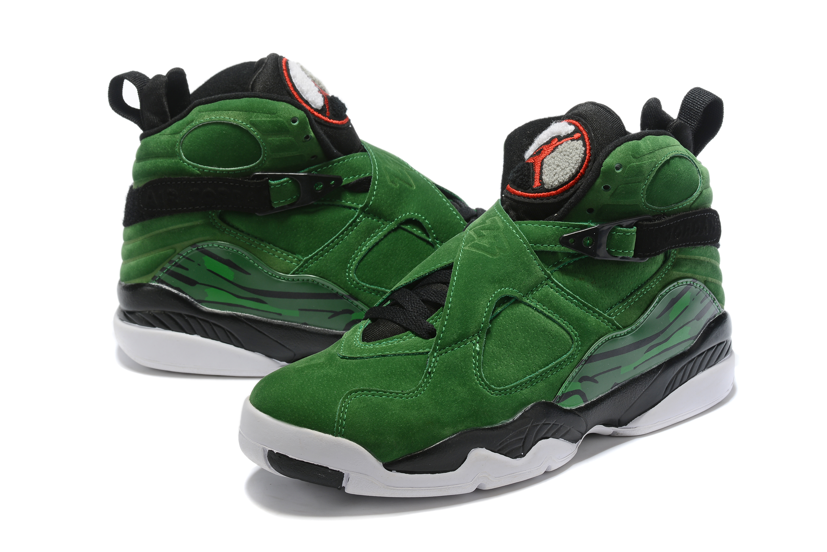 2019 Men Jordan 8 Retro Green Black White Shoes